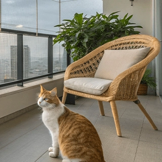 Protection chat pour balcon terrasse