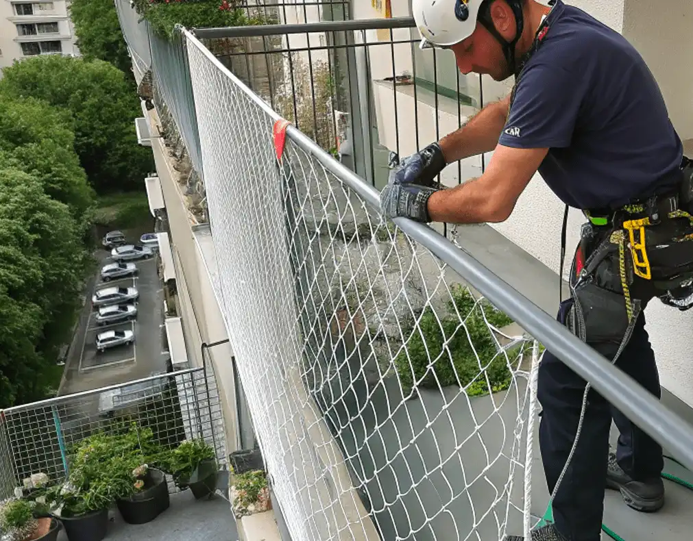 installation de filet pour chats professionnelle